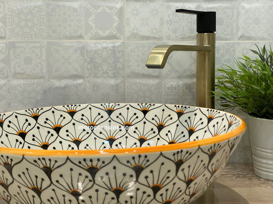 Hand-Painted Ceramic Sink - Moroccan Sink