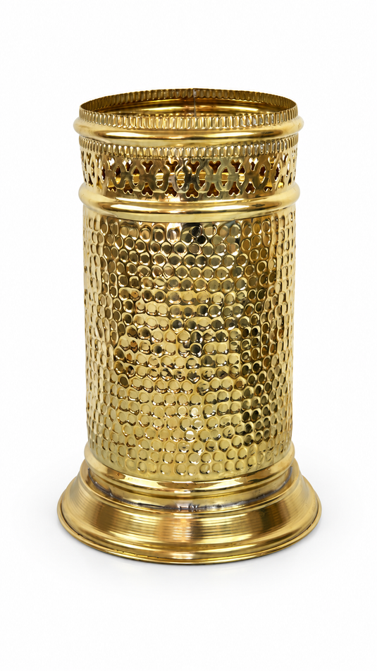 Handmade Hammered Brass Trash Can, Unlacquered Brass Waste Basket for Bathroom